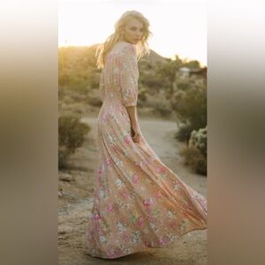 SPELL 🌸 Vintage Sundancer Blush Pink Dress Medium